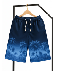 Men’s Blue Beach Digital Printed Shorts – Soft & Comfortable