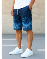 Men’s Blue Beach Digital Printed Shorts – Soft & Comfortable