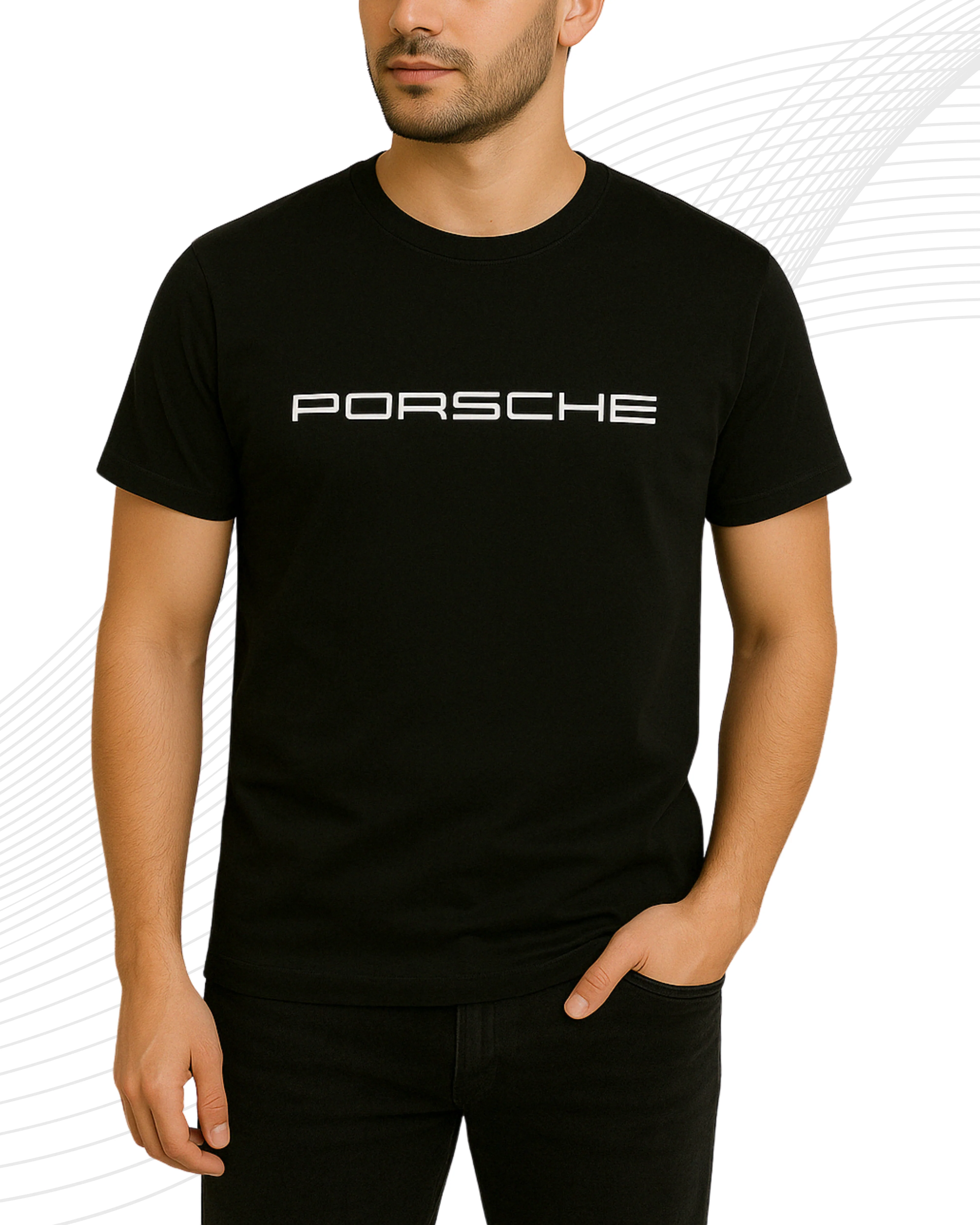 Porche T-Shirt for Men – Cotton Jersey Fabric