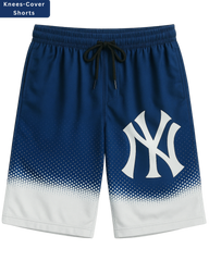 Men’s Blue NY Digital Printed Shorts – Soft & Comfortable