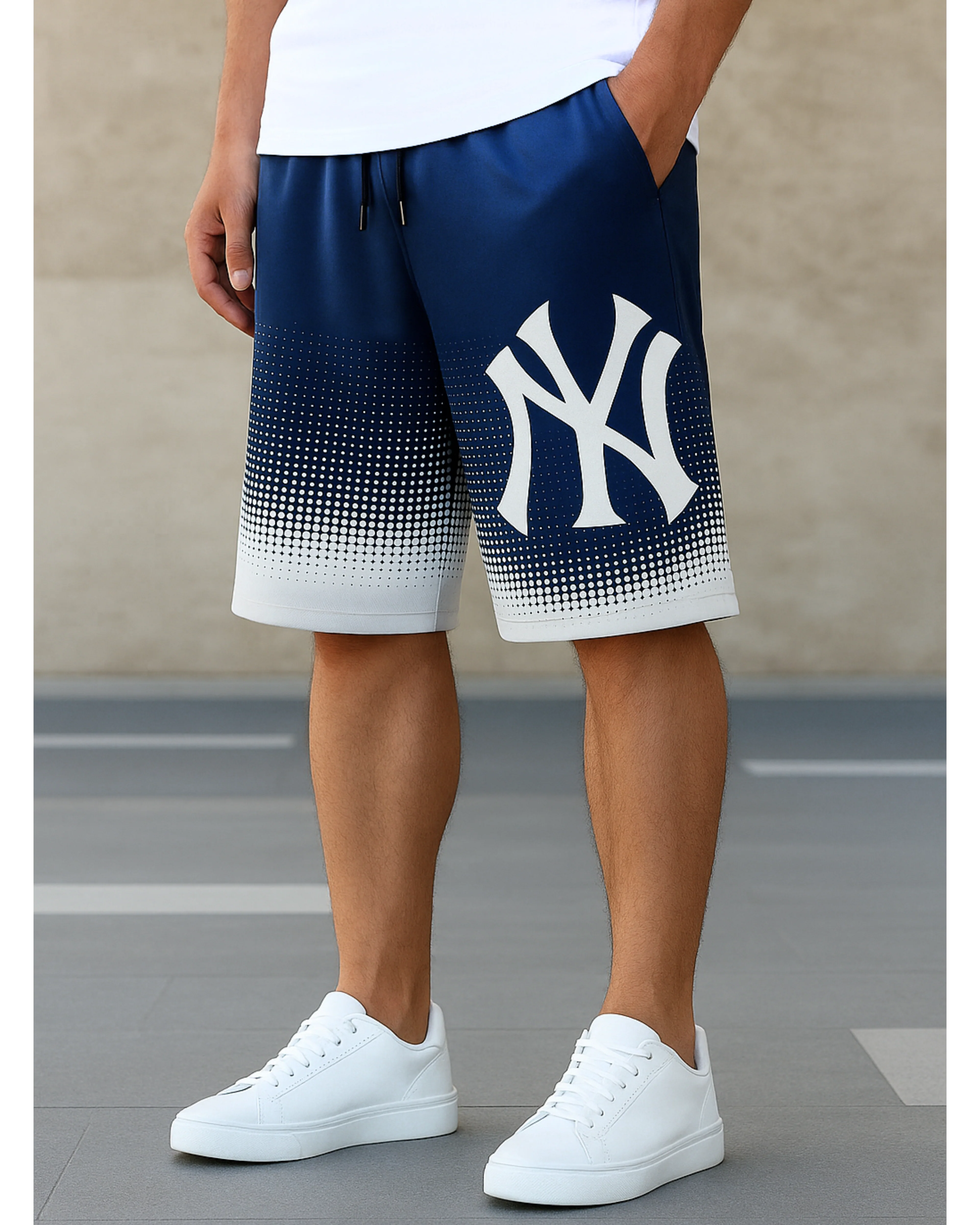 Men’s Blue NY Digital Printed Shorts – Soft & Comfortable