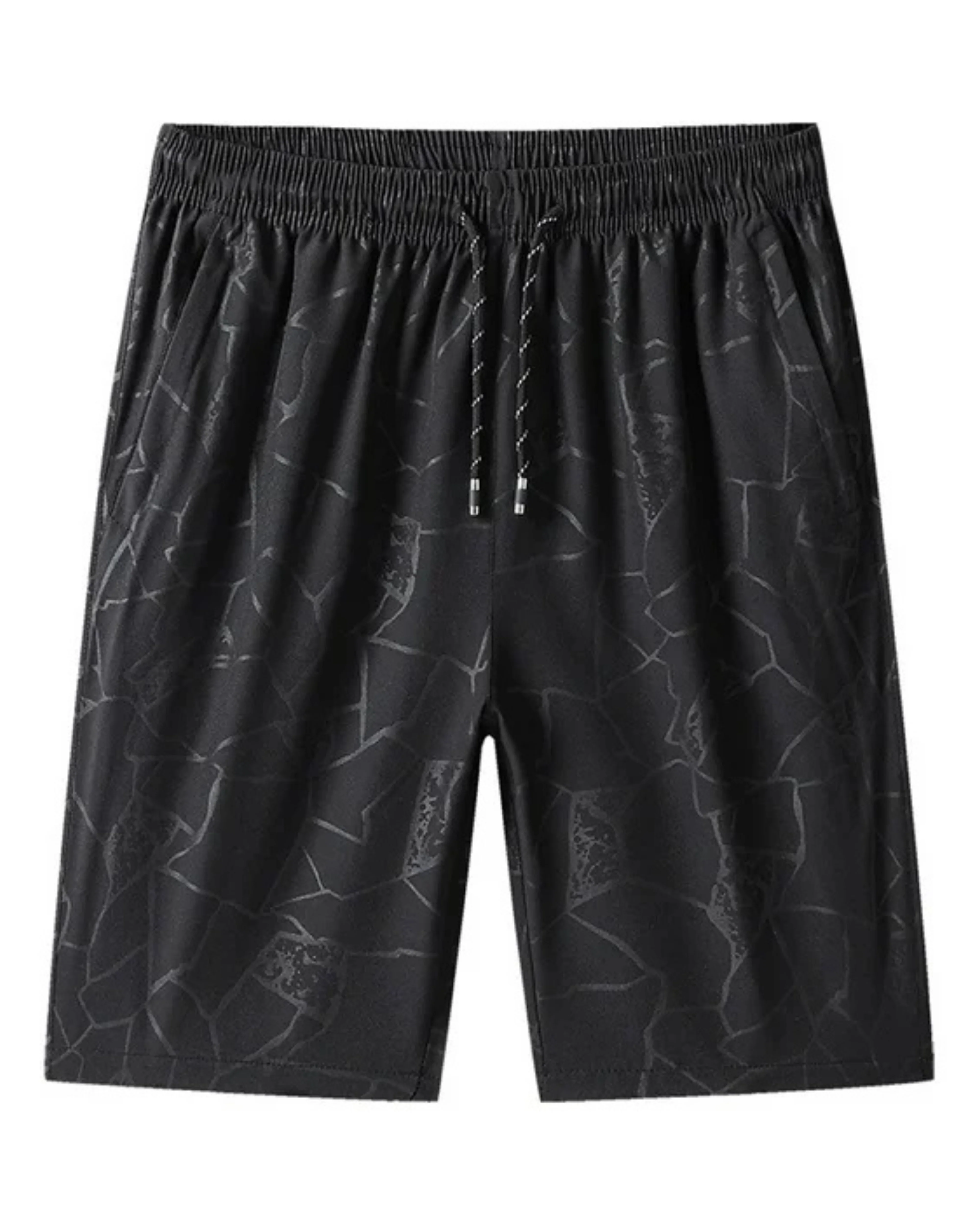 Men’s Silver Patch Printed Shorts – Soft & Comfortable