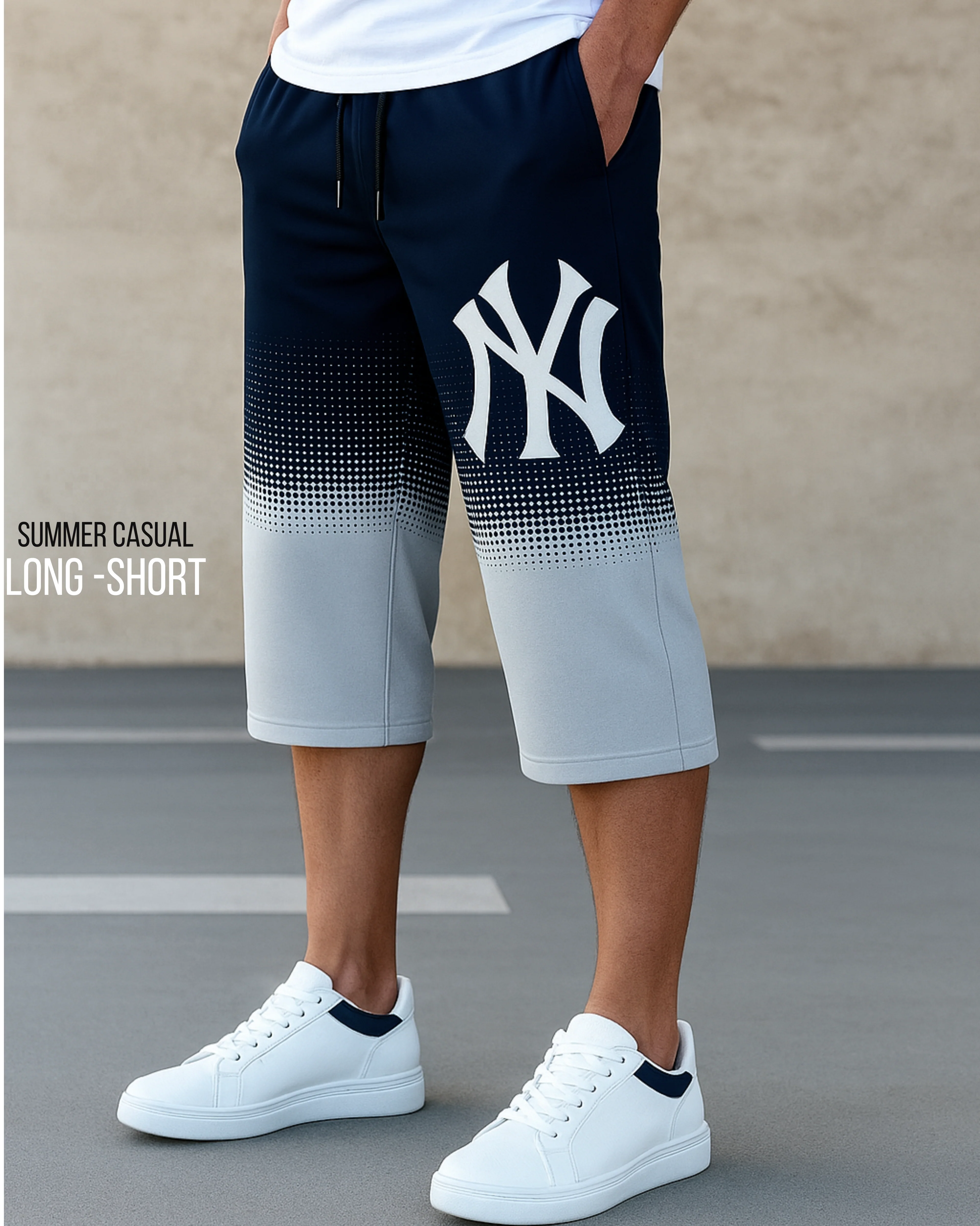 Men’s NY Digital Printed Long Shorts – Soft & Comfortable